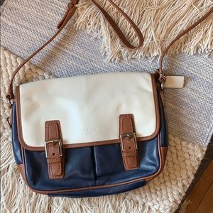 Multi colored cross body purse